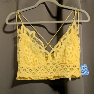 Free people Intimately Bralette Yellow Large. NWT